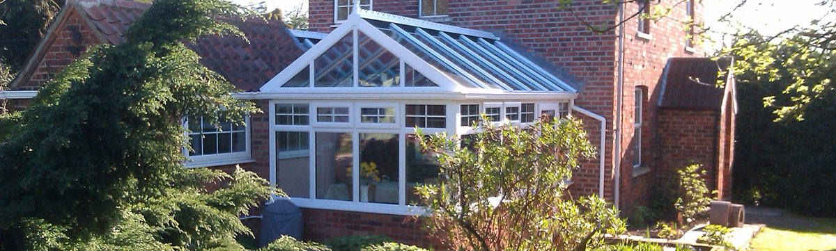 Outside shot of garden conservatory on summers day